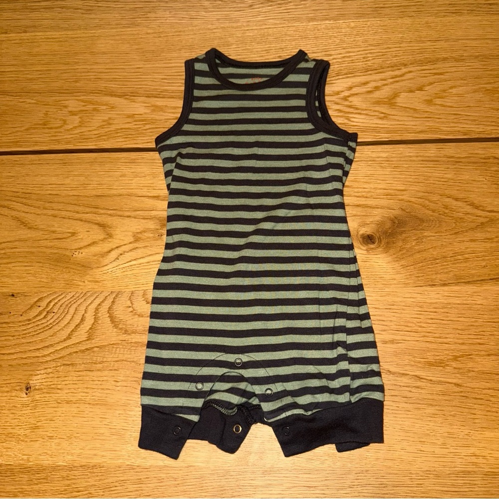 Striped Sleeveless Baby Romper